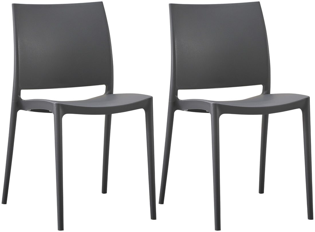 2-delige set Tuinstoelen - Terrasstoelen - Stapelbaar en UV-bestendig kunststof Kleur blauw