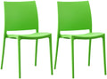 2-delige set Tuinstoelen - Terrasstoelen - Stapelbaar en UV-bestendig kunststof Kleur groen