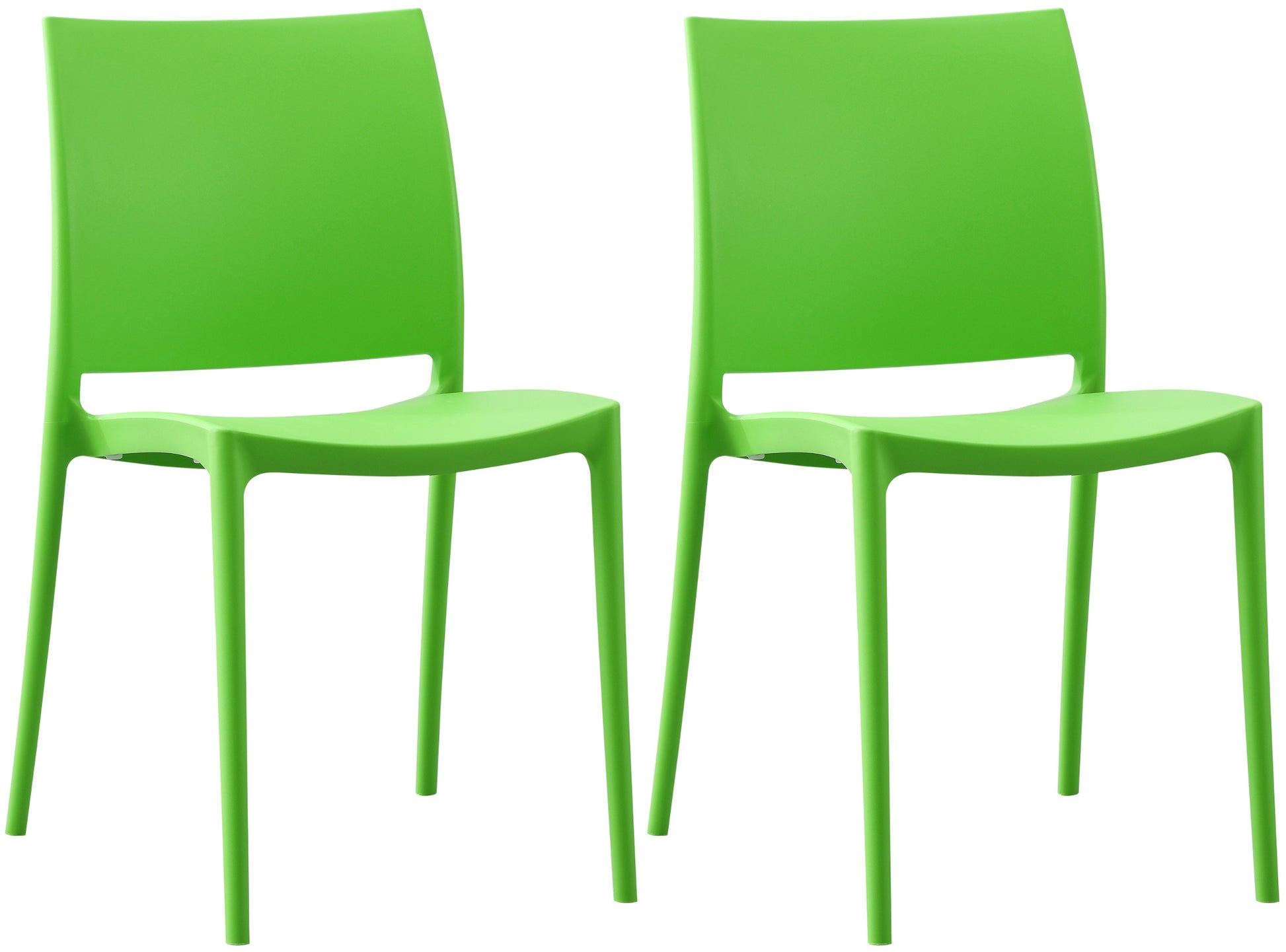 2-delige set Tuinstoelen - Terrasstoelen - Stapelbaar en UV-bestendig kunststof Kleur groen