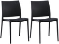 2-delige set Tuinstoelen - Terrasstoelen - Stapelbaar en UV-bestendig kunststof Kleur zwart