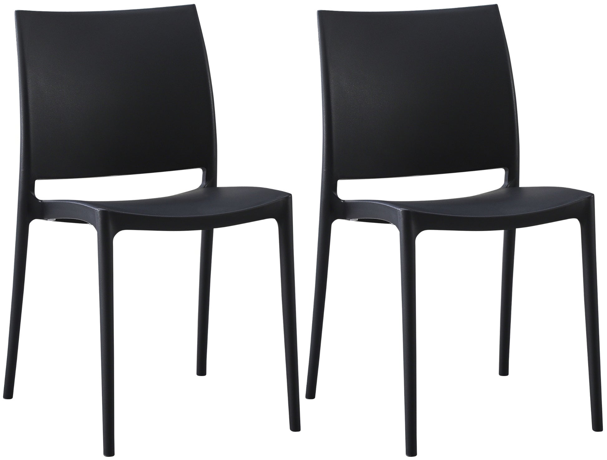 2-delige set Tuinstoelen - Terrasstoelen - Stapelbaar en UV-bestendig kunststof Kleur zwart