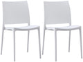2-delige set Tuinstoelen - Terrasstoelen - Stapelbaar en UV-bestendig kunststof Kleur wit