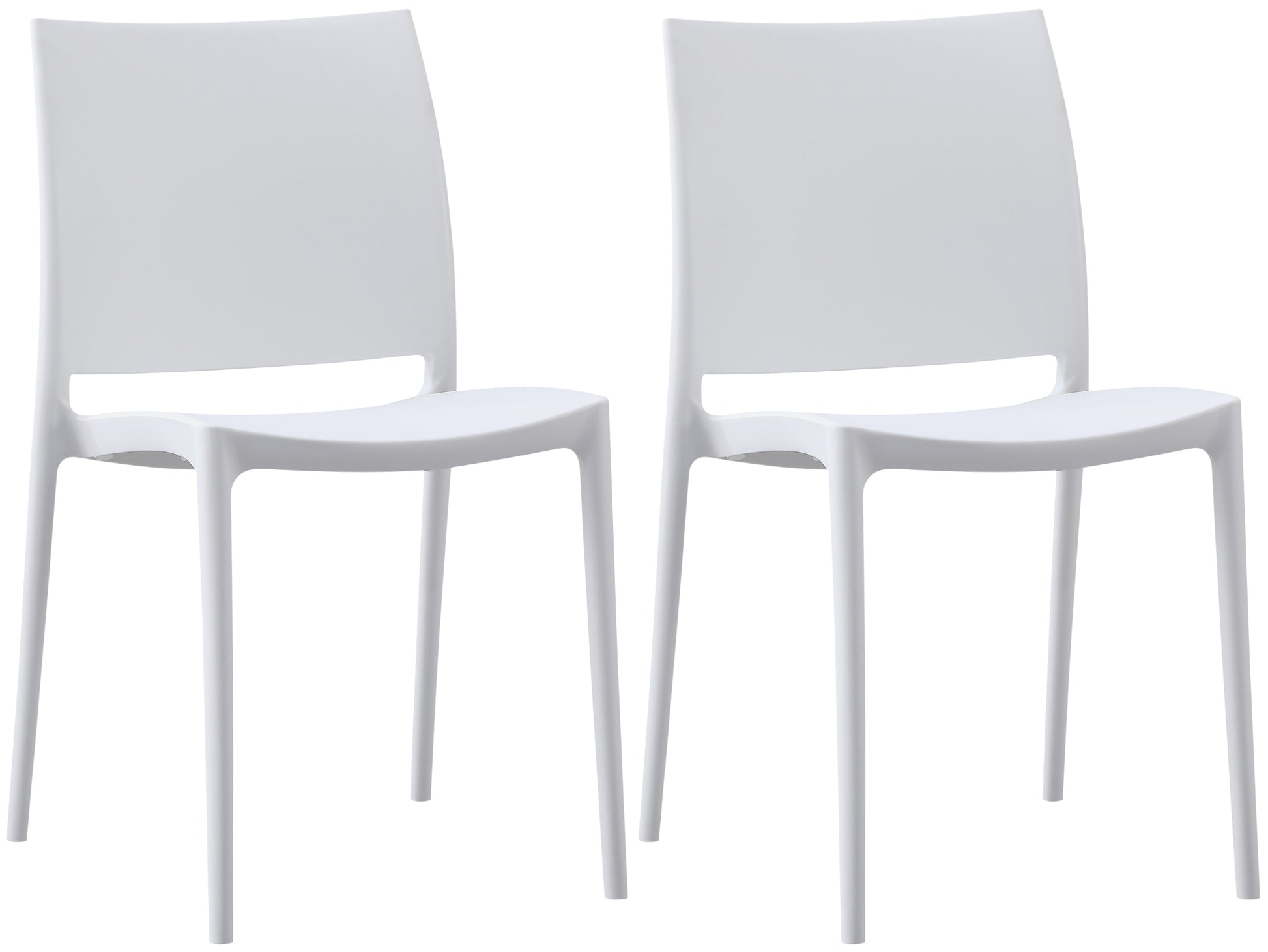 2-delige set Tuinstoelen - Terrasstoelen - Stapelbaar en UV-bestendig kunststof Kleur wit