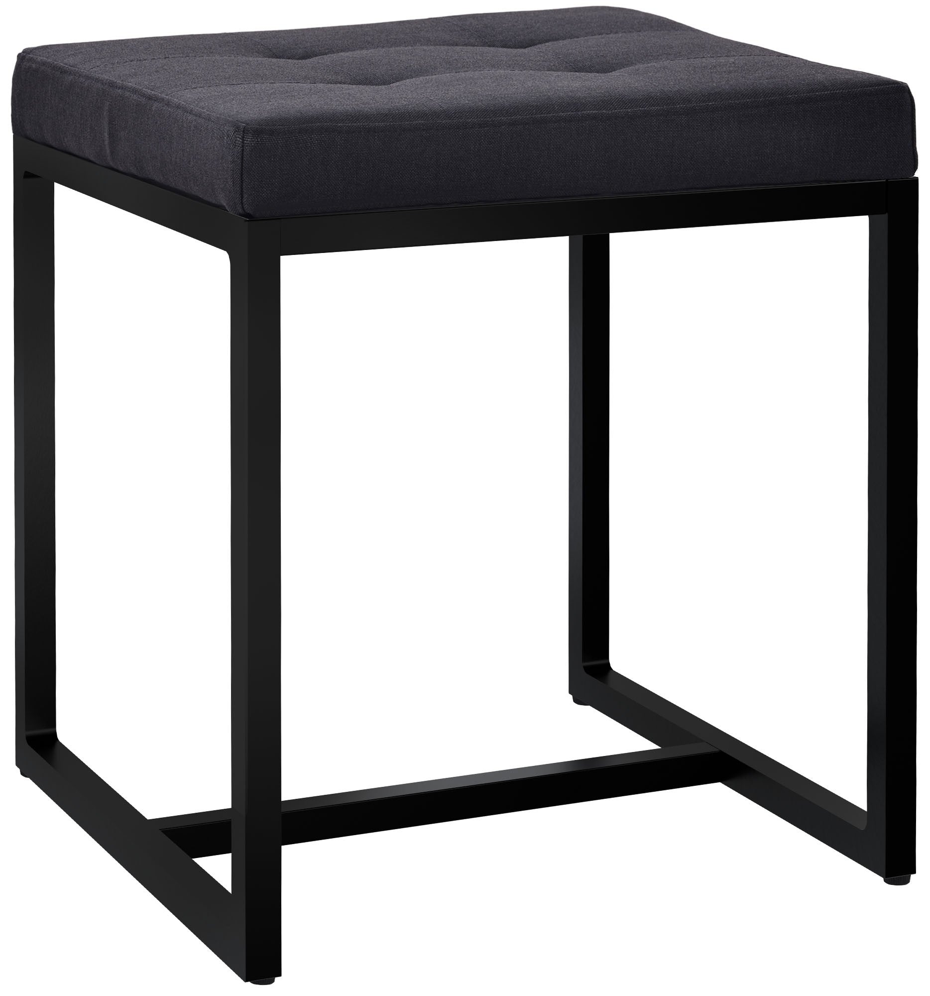 Zitpoef - Kruk - Hoog draagvermogen, Industrieel Design Kleur zwart Materiaal Stof