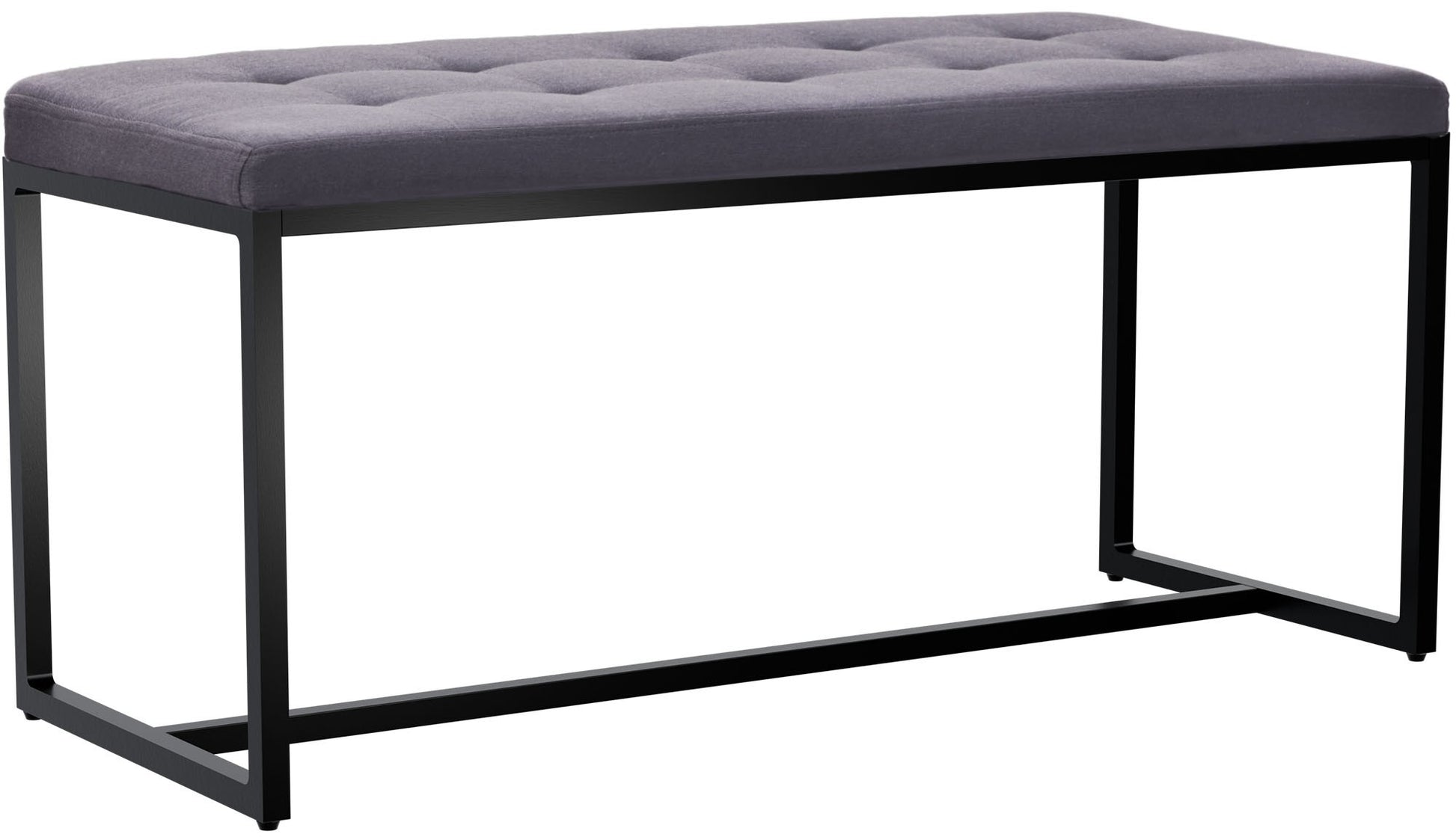 Bench Zwart Onderstel - Zitbank - Hoog Zitcomfort Kleur donkergrijs Materiaal Stof