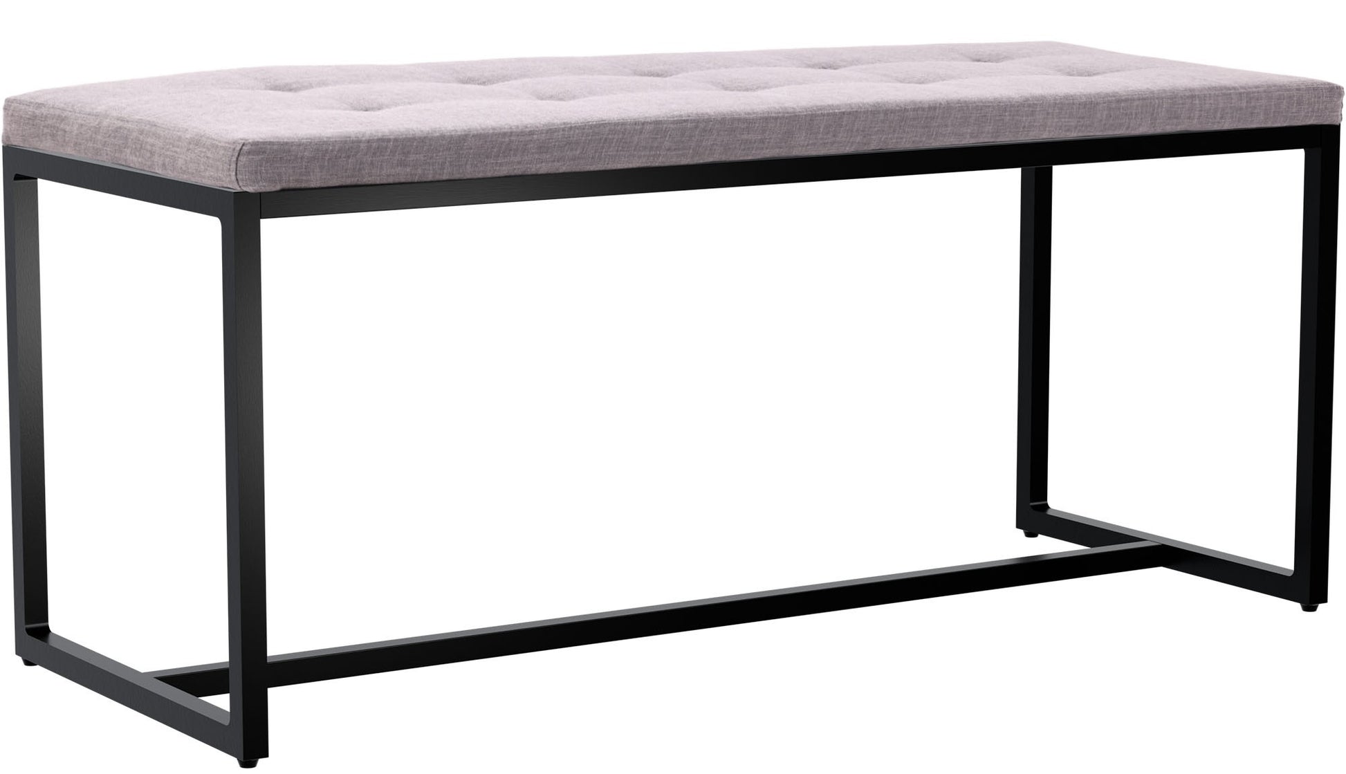 Bench Zwart Onderstel - Zitbank - Hoog Zitcomfort Kleur grijs Materiaal Stof