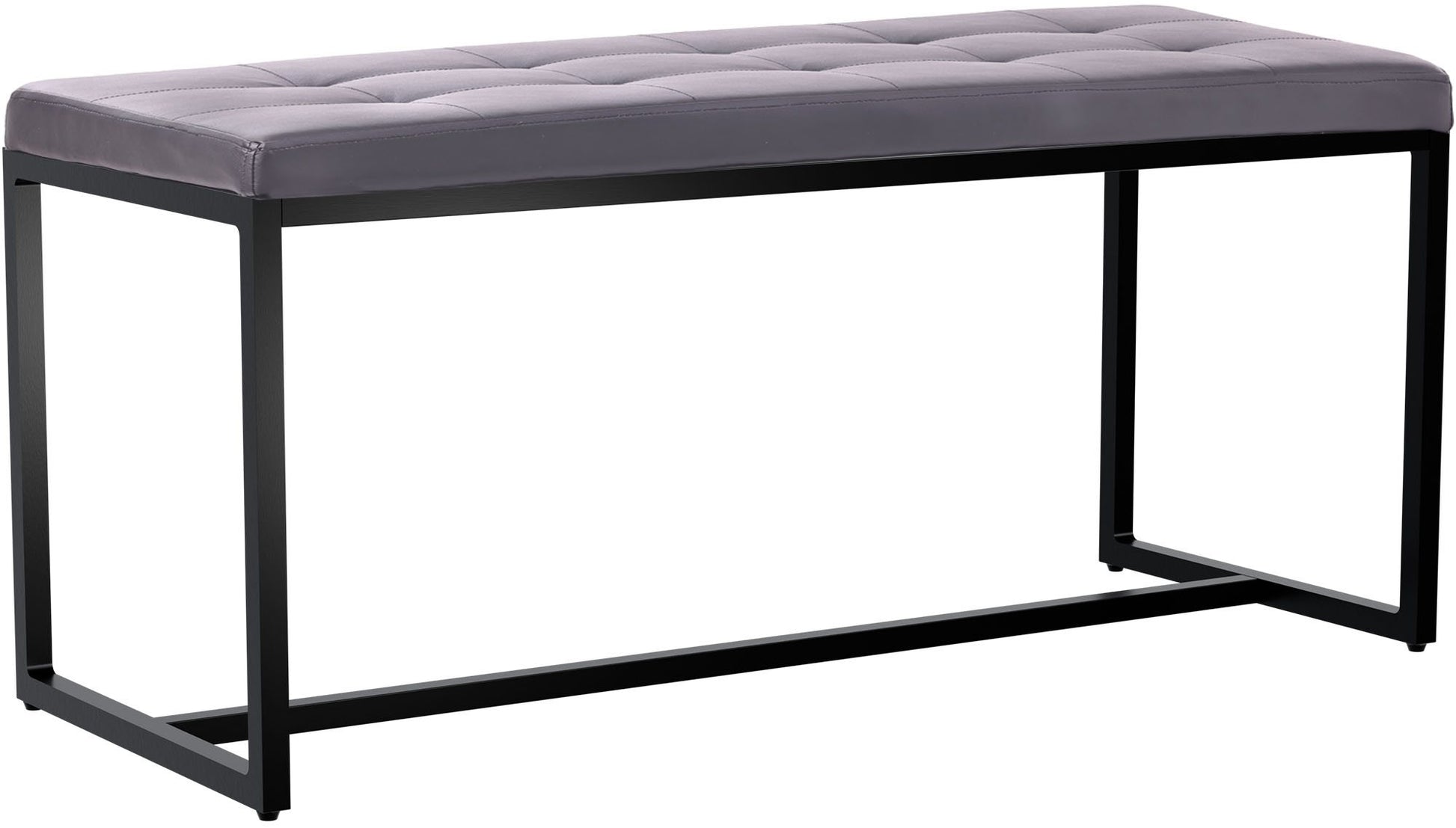 Bench Zwart Onderstel - Zitbank - Hoog Zitcomfort Kleur grijs Materiaal kunstleer