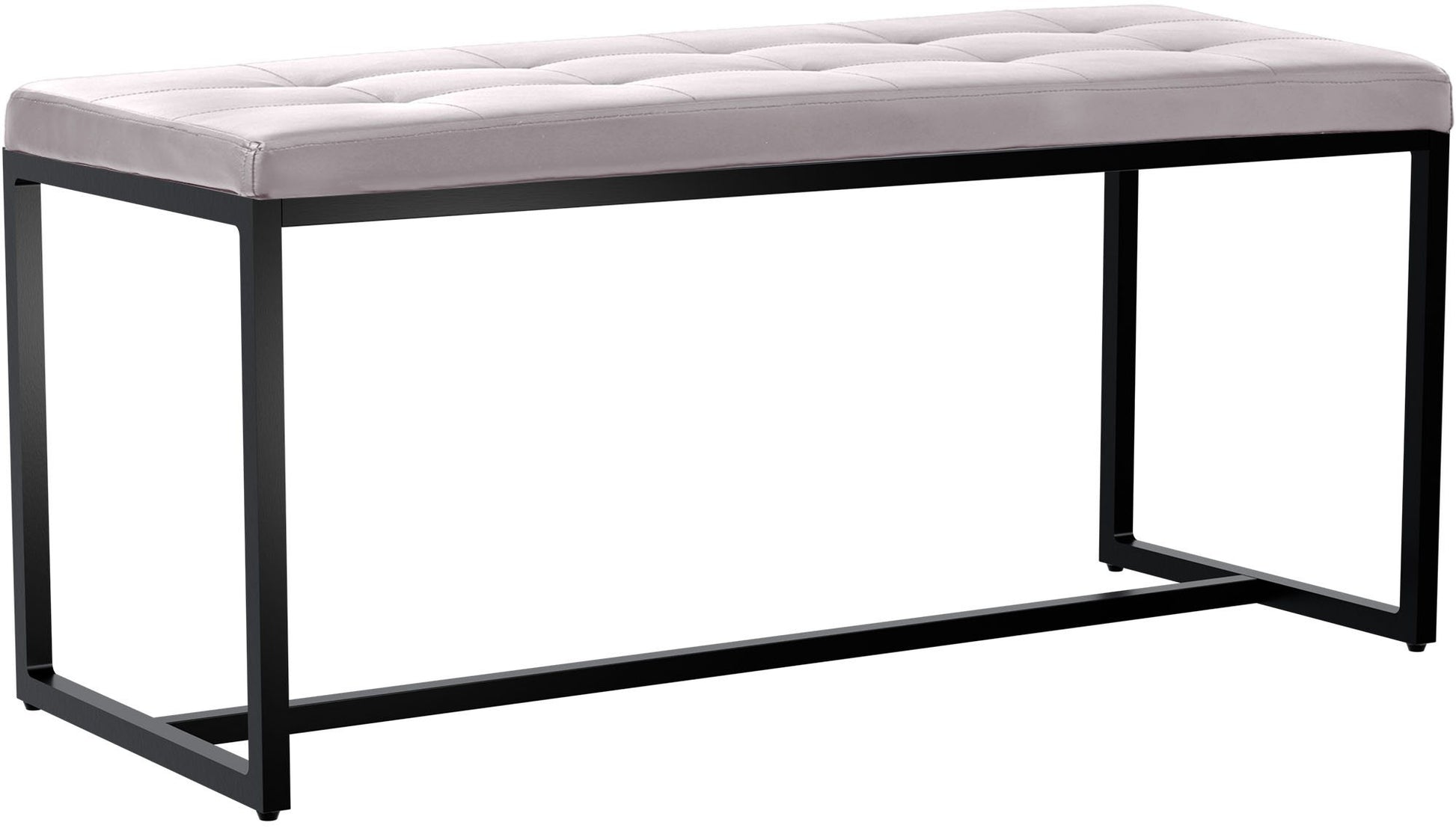 Bench Zwart Onderstel - Zitbank - Hoog Zitcomfort Kleur wit Materiaal kunstleer