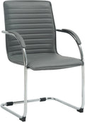 Bezoekersstoel Kunstleer – Vergaderstoel – Comfort & Tijdloos Design voor Diverse Interieurs Kleur grijs