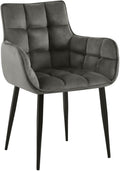 Eetkamerstoel Fluweelbekleding - Keukenstoel - Hoog Zitcomfort, Modern Design Kleur antraciet