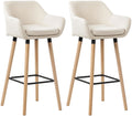 Set van 2 Barkrukken - Comfortabele Fauteuils - Eenvoudig te Reinigen, Beukenhout Frame Kleur beige