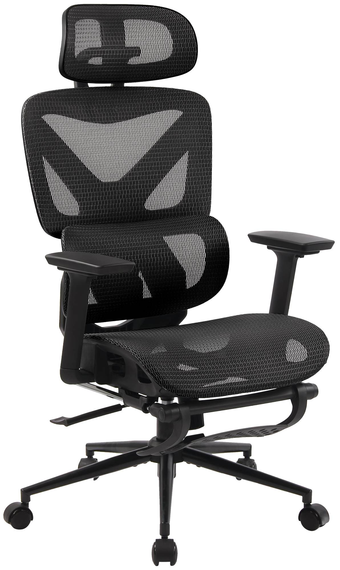 Ergonomische bureaustoel, Kantoorstoel, Ademend en verstelbaar, Hoog comfort Kleur zwart/zwart