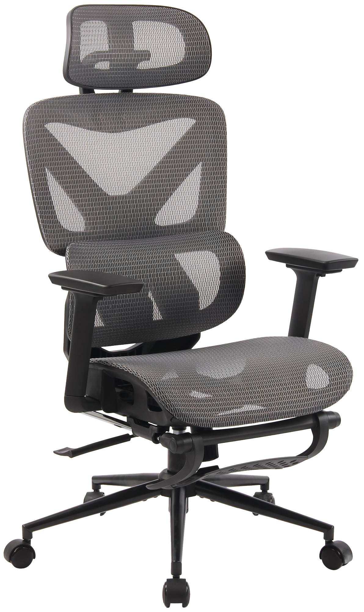 Ergonomische bureaustoel, Kantoorstoel, Ademend en verstelbaar, Hoog comfort Kleur zwart/grijs