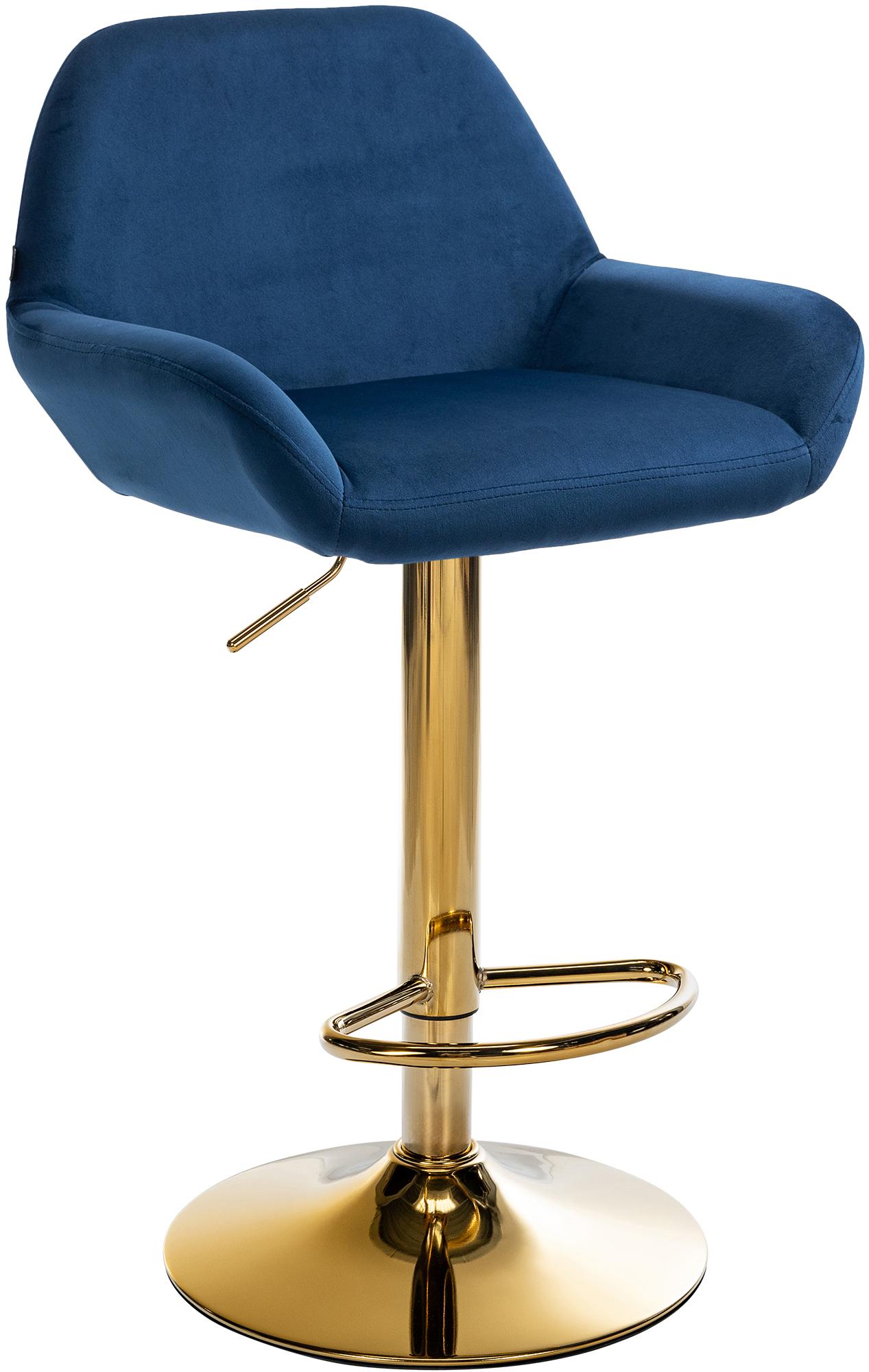 Barkruk Fluwelen Zitting - Zitkruk - Hoog Zitcomfort, Verstelbaar & Draaibaar Kleur blauw