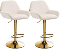 2-delige Set Barstoelen - Fluwelen Krukken - Hoog Zitcomfort Kleur crème