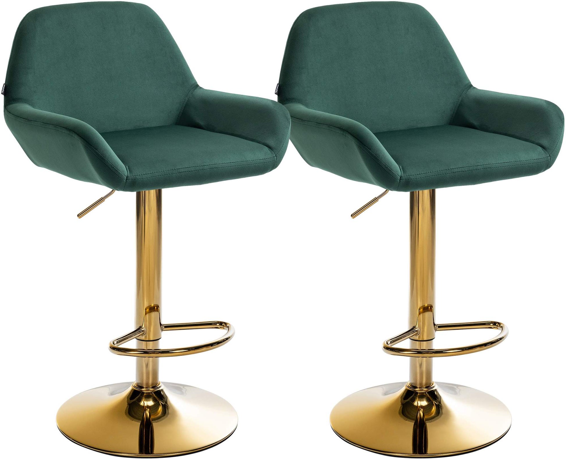 2-delige Set Barstoelen - Fluwelen Krukken - Hoog Zitcomfort Kleur donkergroen