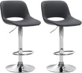 Set van 2 Zwarte Barkrukken - Kunstleren Stoelen - Verstelbare Hoogte en 360° Draaibaar Kleur zwart