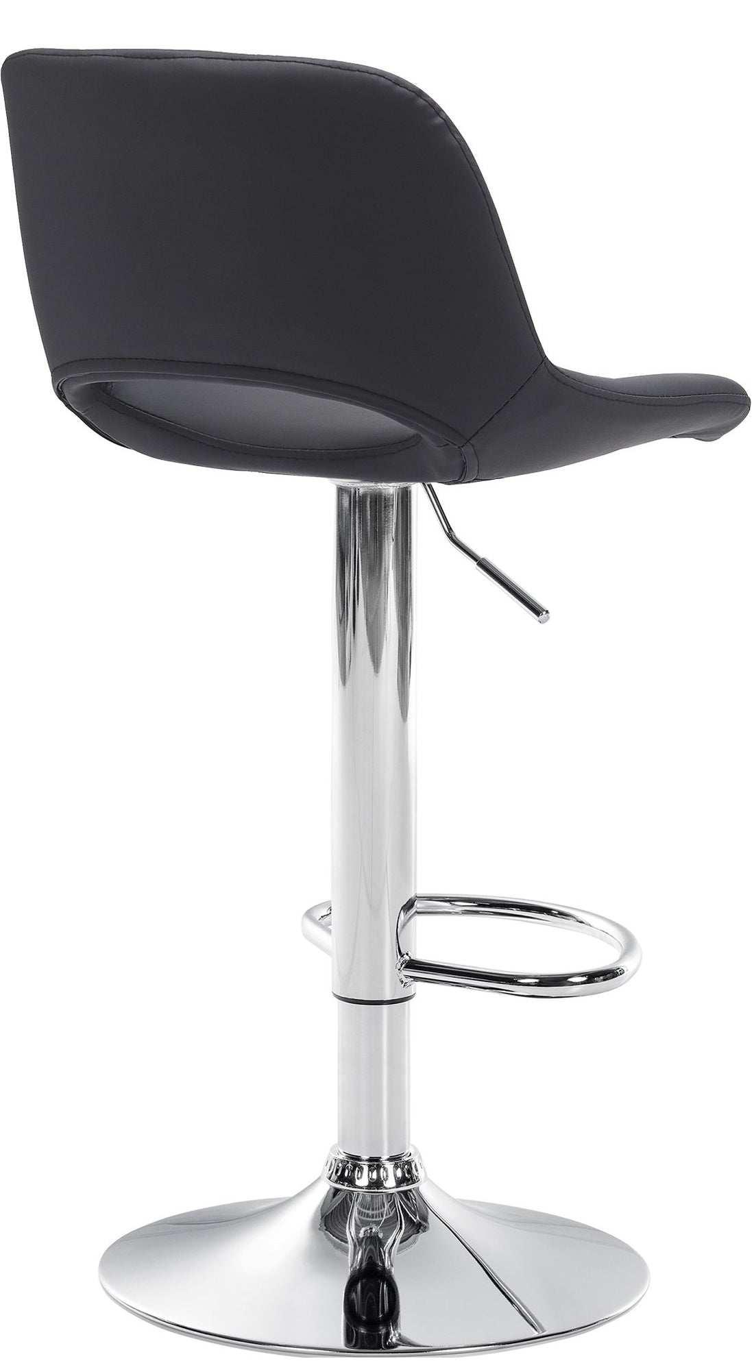 Set van 2 Zwarte Barkrukken - Kunstleren Stoelen - Verstelbare Hoogte en 360° Draaibaar Kleur zwart