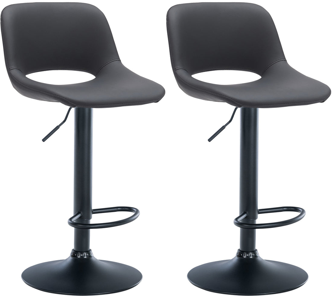 Moderne Kunstleren Barkrukken - Barstoelen - Comfortabele Zitting, Set van 2 Kleur zwart