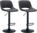 Moderne Kunstleren Barkrukken - Barstoelen - Comfortabele Zitting, Set van 2 Kleur zwart