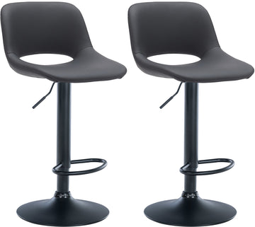 Moderne Kunstleren Barkrukken - Barstoelen - Comfortabele Zitting, Set van 2 Kleur zwart