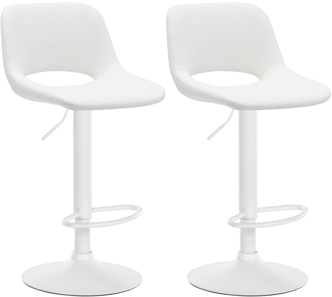 Set van 2 Barkrukken - Stoelen - Comfort en Stijl met Kunstleer Kleur wit