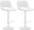 Set van 2 Barkrukken - Stoelen - Comfort en Stijl met Kunstleer Kleur wit