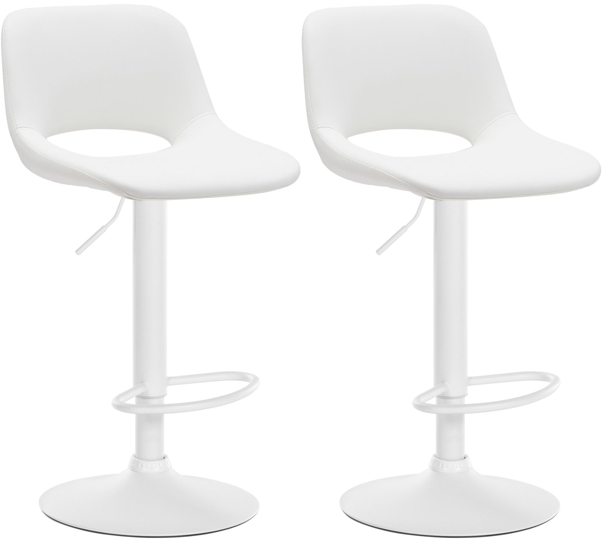 Set van 2 Barkrukken - Stoelen - Comfort en Stijl met Kunstleer Kleur wit