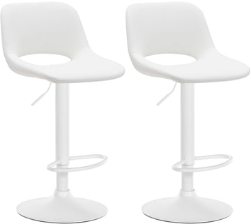 Set van 2 Barkrukken - Stoelen - Comfort en Stijl met Kunstleer Kleur wit