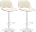 Set van 2 Barkrukken - Hoge Krukken - Verstelbaar & Draaibaar voor Extra Comfort Kleur crème