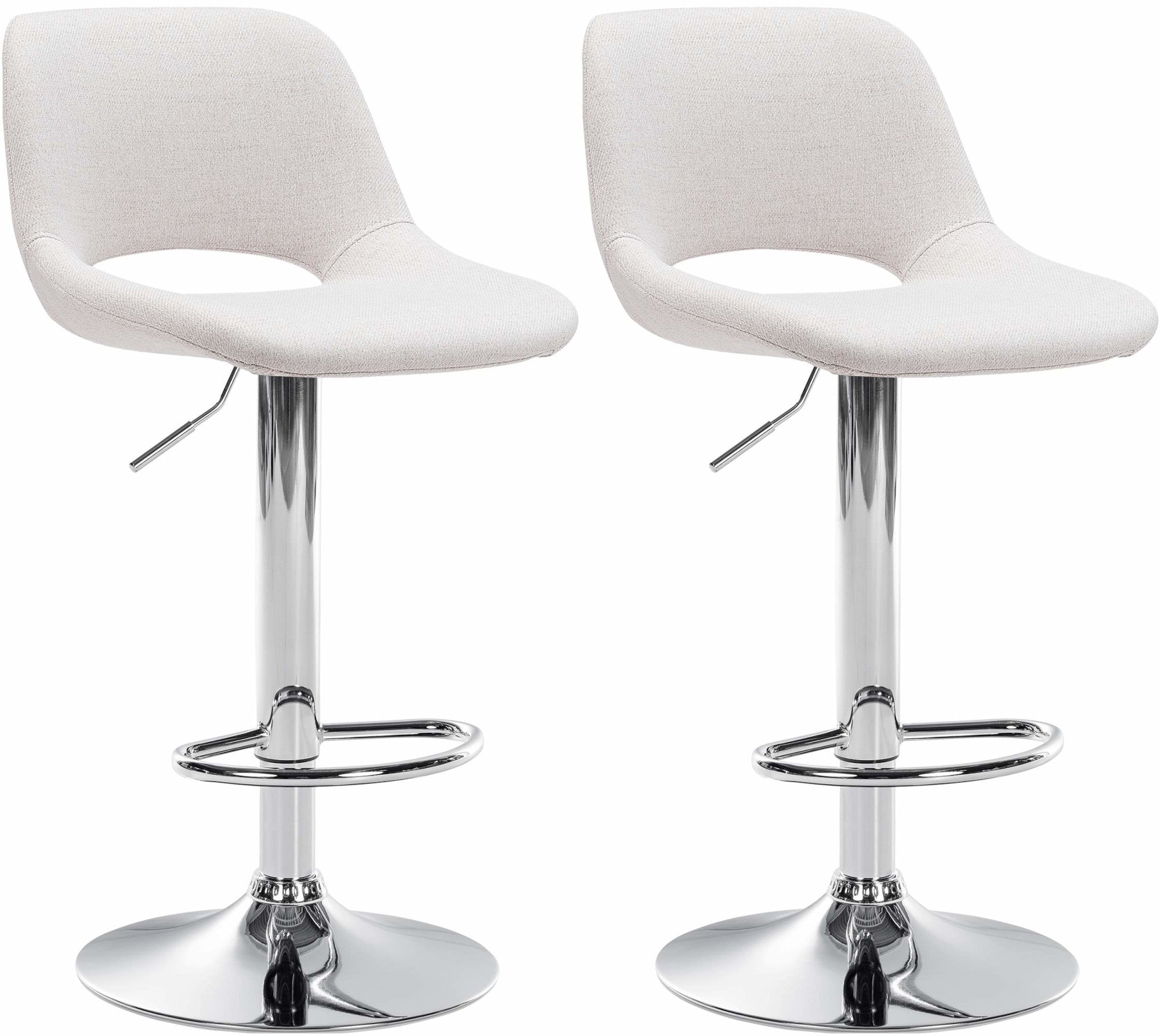 2-delige set Luxe Barkrukken - Bistrostoelen - Comfortabele Hoogteverstelling Kleur crème
