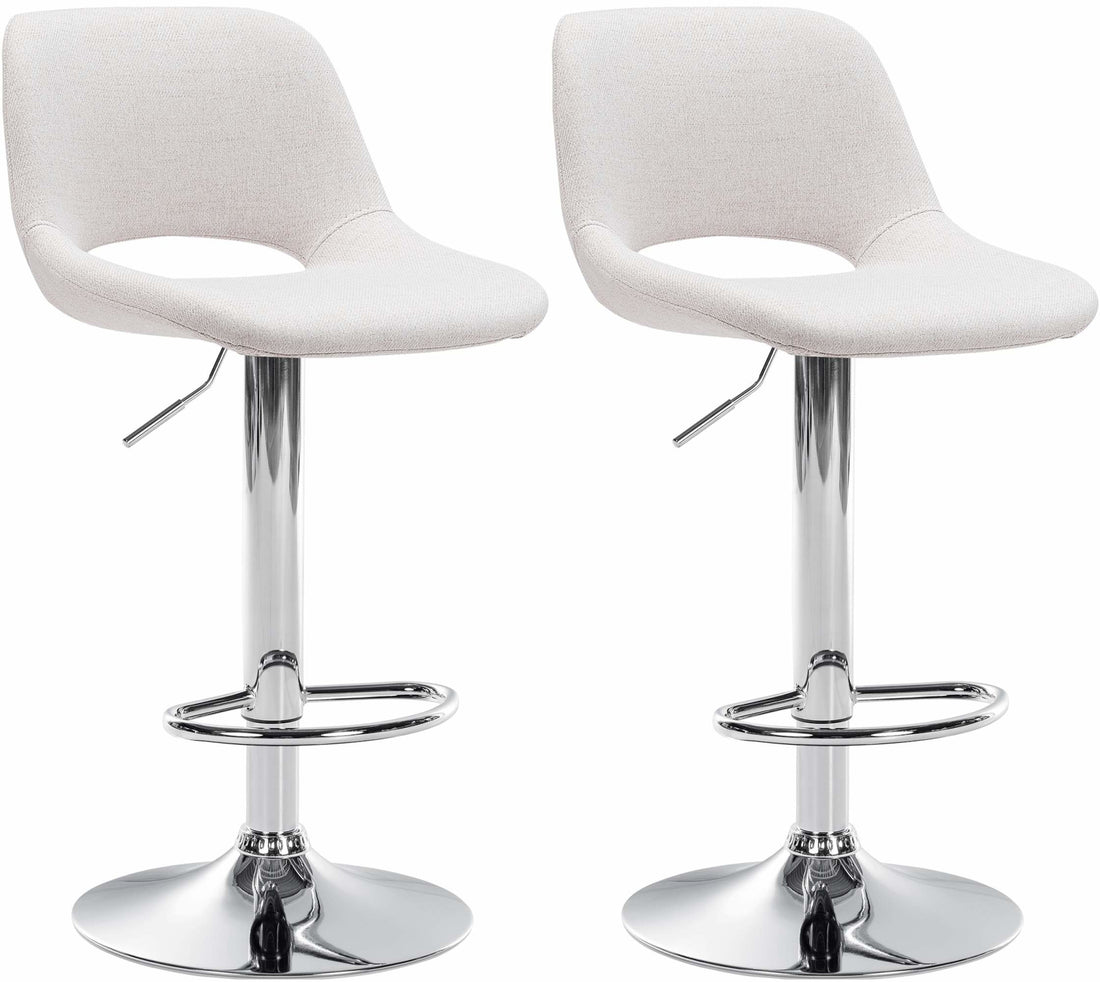 2-delige set Luxe Barkrukken - Bistrostoelen - Comfortabele Hoogteverstelling Kleur crème