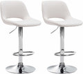2-delige set Luxe Barkrukken - Bistrostoelen - Comfortabele Hoogteverstelling Kleur crème