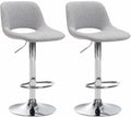 Set van 2 Moderne Barkrukken - Keukenkrukken - Hoogteverstelbaar Comfort Kleur lichtgrijs