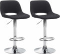 2-delige set Barkrukken - Krukjes - Comfortabele in hoogte verstelbaar Design Kleur zwart Materiaal onderstel Metaal in chroomlook