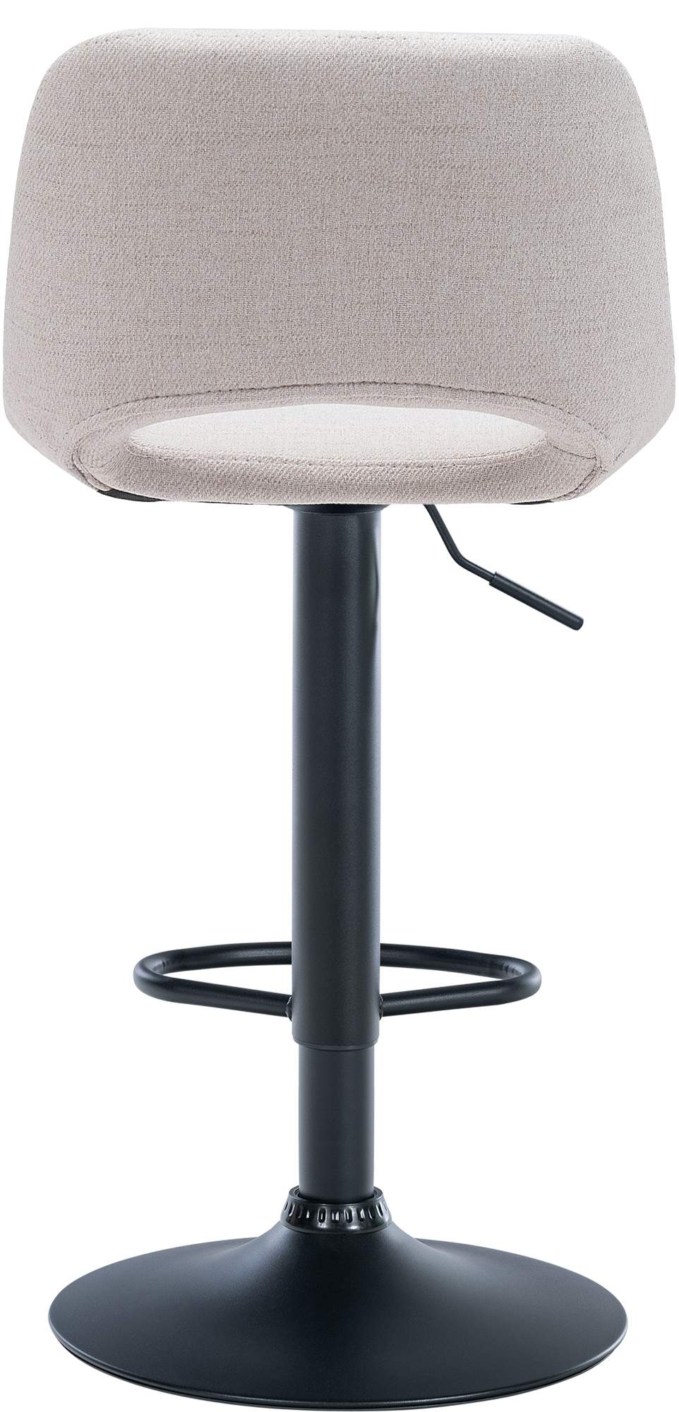 Set van 2 Moderne Barkrukken - Keukenstoelen - Verstelbare Hoogte & Comfortabele Stoffen Zitting Kleur crème