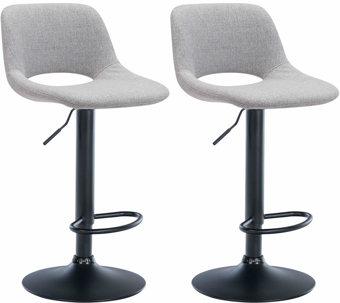 2-delige set Stijlvolle Barkrukken - Eetstoelen - Verstelbaar & Draaibaar 360° Comfort Kleur lichtgrijs
