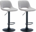 2-delige set Stijlvolle Barkrukken - Eetstoelen - Verstelbaar & Draaibaar 360° Comfort Kleur lichtgrijs