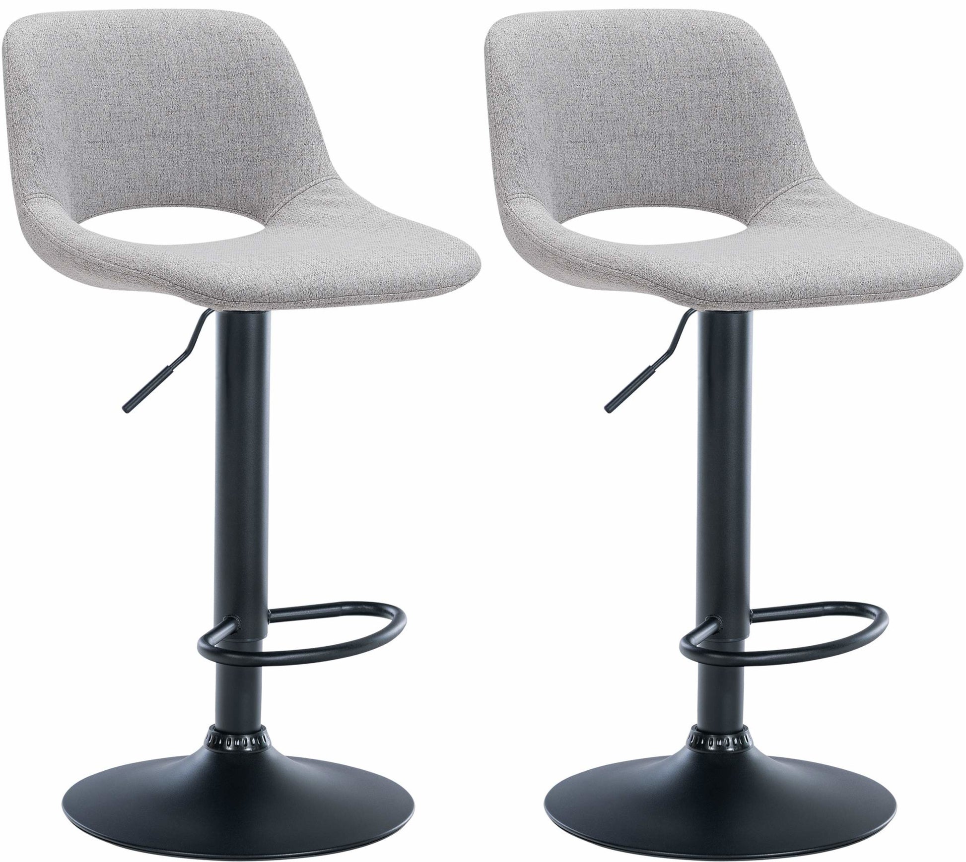 2-delige set Stijlvolle Barkrukken - Eetstoelen - Verstelbaar & Draaibaar 360° Comfort Kleur lichtgrijs