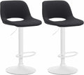 2-delige set Barkrukken - Krukjes - Comfortabele in hoogte verstelbaar Design Kleur zwart Materiaal onderstel Metaal mat wit