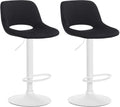 2-delige set Fluwelen Barkrukken - Barstoelen - Hoogte Verstelbaar & 360° Draaiend Kleur zwart Materiaal onderstel Metaal mat wit