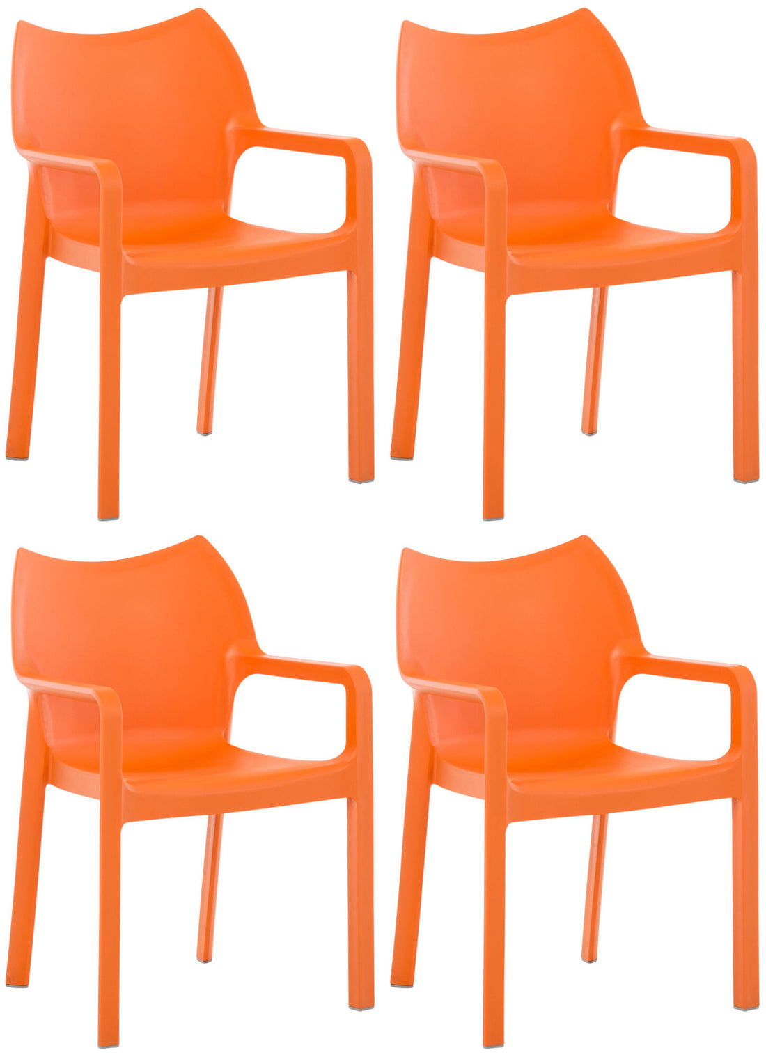 4-delige Stoelenset - Zitmeubilair - UV-bestendig Design, Stapelbaar en Weerbestendig Kleur wit