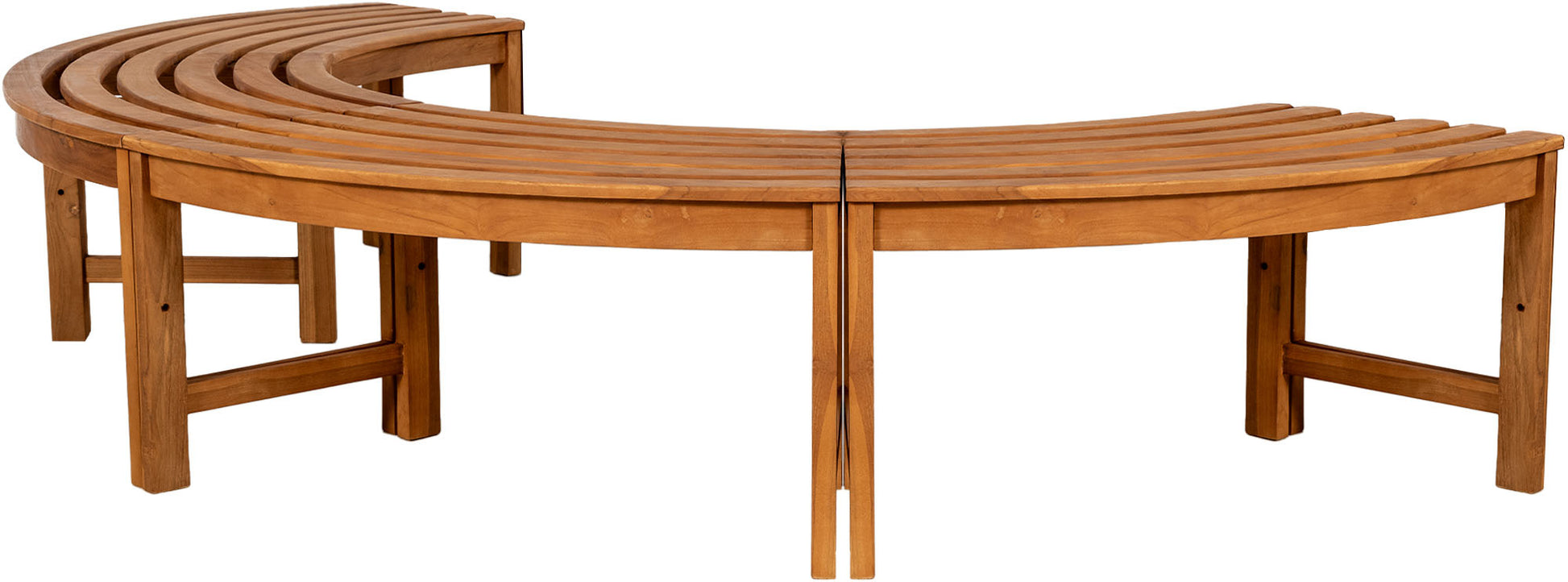 Halfronde Boombank - Tuinbank - Weerbestendig Teakhout, 250 cm Diameter Kleur teak