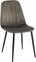 Eetkamerstoel met Fluwelen Bekleding - Keukenstoel - Hoog Comfort, Zwart Metalen Frame Kleur antraciet