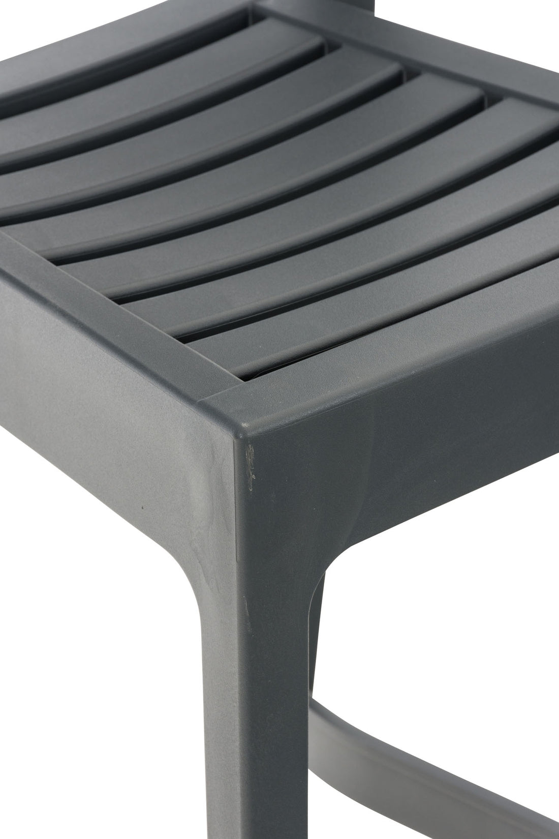 Set van 4 Weerbestendige Barkrukken - Buitenstoelen - UV-bestendig en Stapelbaar Kleur donkergrijs