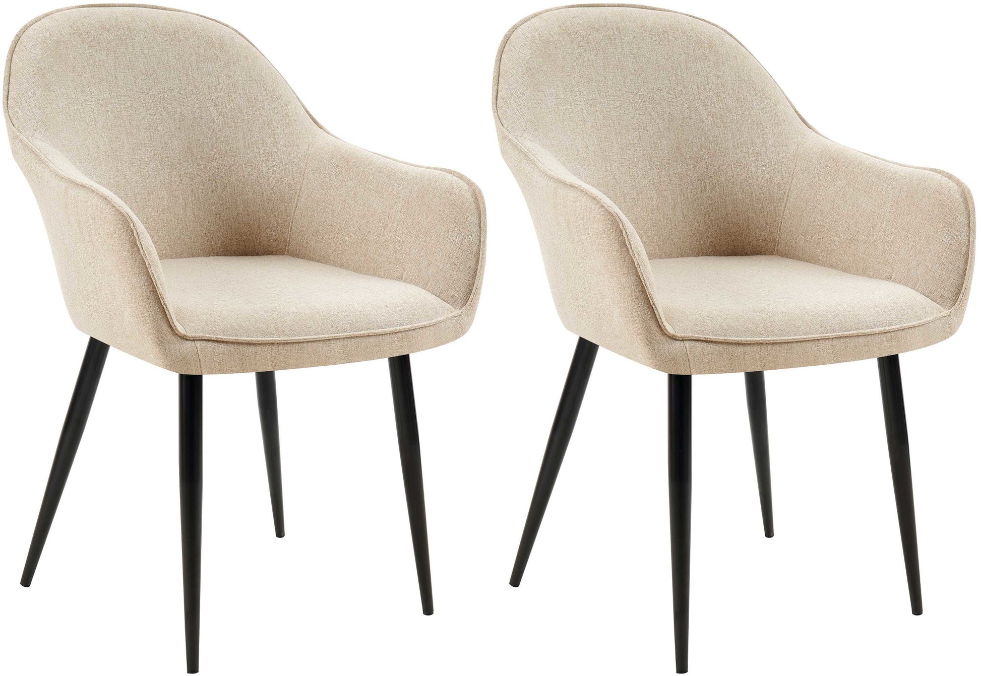 Set van 2 Eetkamerstoelen - Boise Stoelen - Comfortabele Zitting Kleur taupe