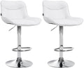 2-delige Set Barkrukken - Krukken - Ergonomisch Comfort, In Hoogte Verstelbaar Kleur wit Onderstel Kleur chroom