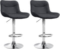 2-delige Set Barkrukken - Krukken - Ergonomisch Comfort, In Hoogte Verstelbaar Kleur zwart Onderstel Kleur chroom