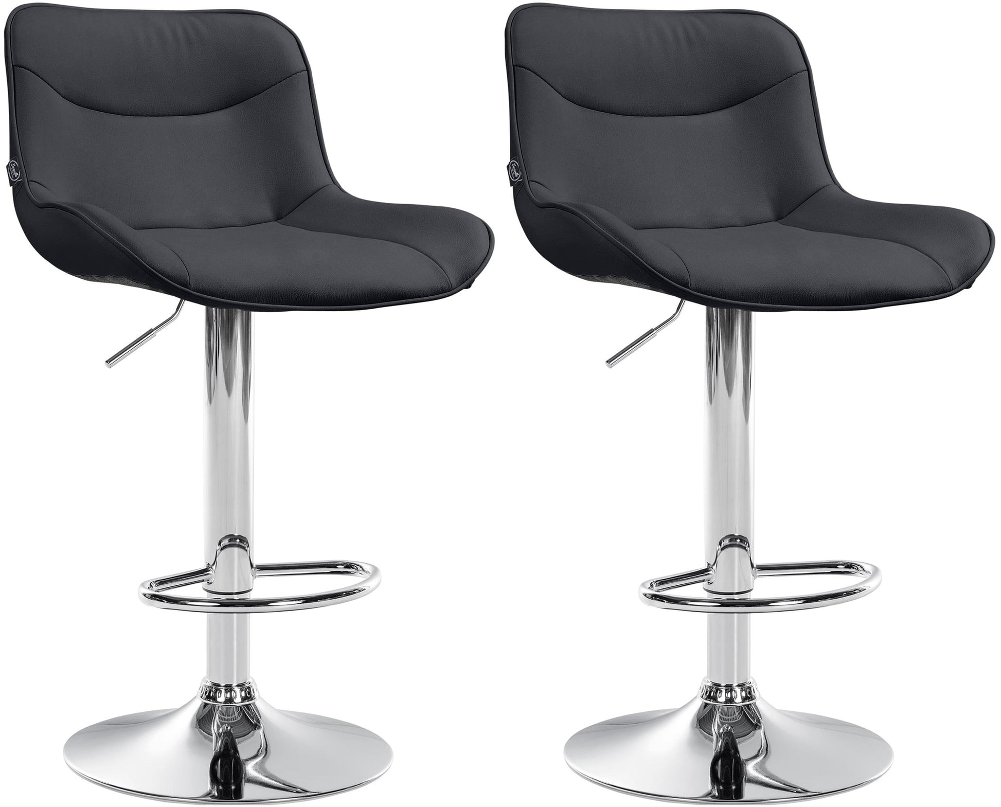 2-delige Set Barkrukken - Krukken - Ergonomisch Comfort, In Hoogte Verstelbaar Kleur zwart Onderstel Kleur chroom
