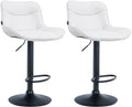 2-delige Set Barkrukken - Krukken - Ergonomisch Comfort, In Hoogte Verstelbaar Kleur wit Onderstel Kleur zwart